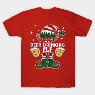 I'm The Beer Drinking Elf - Elf Matching Family Christmas T-Shirt